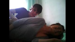 Young girl is shy fucking with a guy on the camera to watch homemade Russian porn 