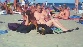 Crazy nudists fuck on the beach