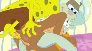Bob sponge, Patrick and Squidward Fuck Sendy (Hentai) 