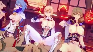 Ganyu Gan Yu Lisa Lisa Mona Mona Genshin Influence Nsfw Anime Porn 18+ G\/g Yuri Hentai Sadism & Masochism Porn Animation Animation 