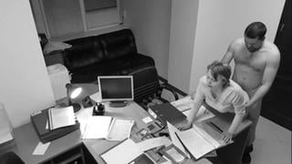 Treason with the boss in the office at work (hidden camera, real) 1 