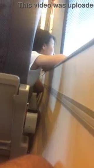 Young chinese girl gets flashed on bullet train