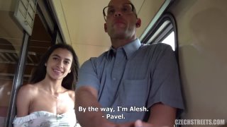 [czechstreets/ czechav] vanessa alessia a quickie on a fast train with an unfaithful beauty (e145)