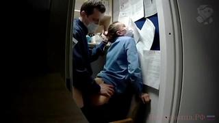 Fucks a married whore at work on a night shift) 