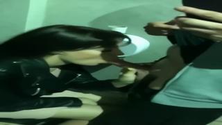 На корпоративе в туалете клуба замужняя коллега по работе