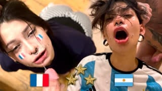 Argentina world champion, fan fucks french after final meg vicious