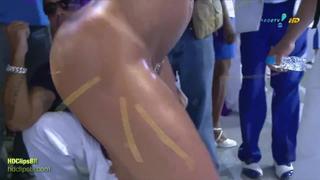 Almost naked dancers on the carnival in Rio de Janeiro 
