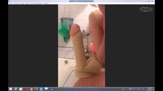 The Divorce Of Russian Girls In Skype. The Girl Cheerfully Demonstrates Her Skills In Deep Blowjob And The Depth Of Her Pussy 