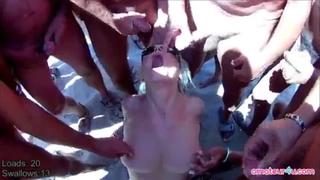 Sharged on the beach to everyone who came up to end in the mouth of Drink Bukkake Glory Crevice Periscope 