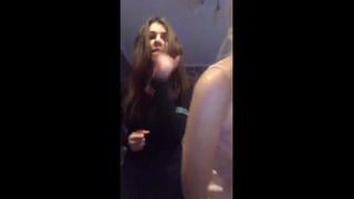 Вечерние танцы блондинки и брюнетки (перископ/periscope)