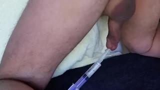 The milking of the prostate by vacuum and catheter Prostate Wanking with Injection Needle Vacuum Plug 
