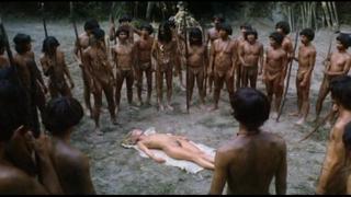 Savages young girl in a crowd in turn (cum inside the crowd, many men fuck one girl) 