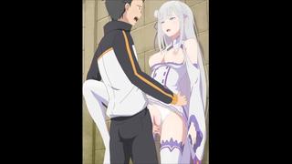 Emilia x subaru natsuki gif; animation; masturbation; pussy; creampie; orgasm; stockings; elf; 3d sex porno hentai; [rezero]