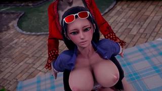 Nico Robin X Boa Hancock Futanari; Yuri; Lesbian; Oral Sex; Blowjob; Doggystyle; Three Dimensional Romp Porn Hentai; [one Piece]