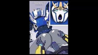 Bumblebee x strongarm ahegao; doggystyle; pussy; anus; big butt; big ass; 3d sex porno hentai; (by rossteddy) [transformers]