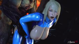 Samus and unknown planet 3 (remake) (metroid, doom sex) [uncensored / без цензуры] (3d porn / hentai)