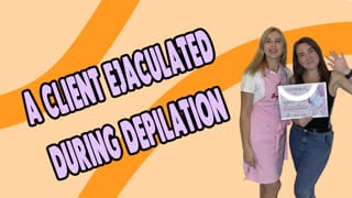 The client ejaculated in the hands of Marina during depilation 