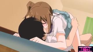 Anime Hentai 18 Porn Cartoon Sister and girlfriend seduced brother while parents no incest at home without censorship 