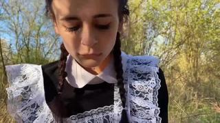 The teacher fucked a student in the bushes and accidentally ended up in Katerich69 pussy (Russian credits Big Hooters, Buttfuck, Porn, FuckFest, Incest) 