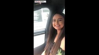 Eliza ibarra mysexmobile blowjob in the car in the streets of los angeles ## pov latina teen big tits ass bubble butt