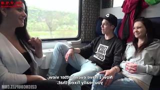 A pair of swingers has group sex on the train Porneving 