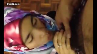 Young cute hijab wearing asian muslim cumslut sucking dick blowjob eating drinking sperm mouthfuck cum swallow jilbab turbanli