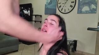 Bi-atch Loves Face Slapping And Fellate Gorgeous Beautiful Cumslut Violent Facefuck Raunchy Blow Job Salivating Mancum Over Gorgeous Puffies