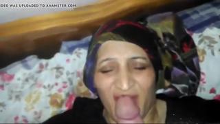 Muslim slut hijabi whore mother sucking her real son's dick arab pakistani turkey egypt aged milf mom blowjob