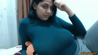 Desi big tits milf private cam show