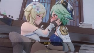 A Night In Mondstadt Glad Accident Part Two геншин импакт сахароза люмин с Toon Anime Porn 18+ аниме анимация хентай фута