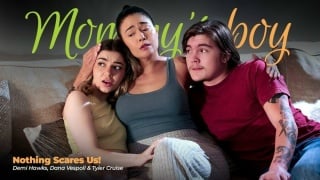 [mommysboy] curvy brunette with long hair nothing scares us!