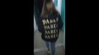 Young sucks in the elevator and in the entrance 