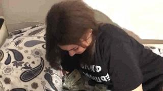 The stepfather punishes the daughter for the whore and teaches life to her member 