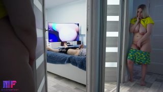 She wanted to watch her parents have sex again, but dad is jerking off [porn, sex, masturbation]