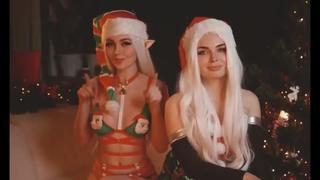 Две подружки играют в развратных эльфиек)