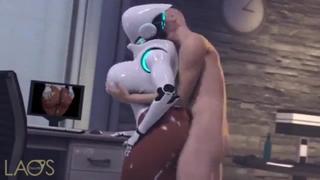 Толстого робота трахают в ее большую задницу 18+