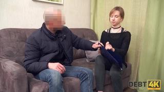 Dude Fucks Russian Young Deu Cancer On The Couch For Debts In The Apartment (russian Speech) 