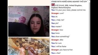 Submissive boy cums for sexy teen girl on omegle