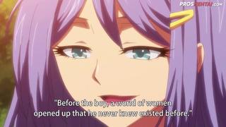 Hentai without censorship, where the guy lost his virginity with an experienced woman 