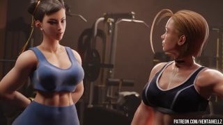 Cammy and chun lee sex coaching at the gym кэмми и чун ли секс тренероа в спортзале порно хентай porno hentai