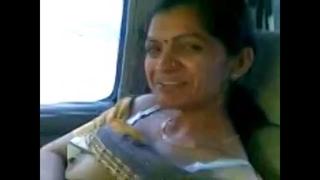 Cute desi bhabhi show milky boobs in car with lover