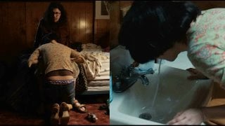 Школьница первый раз делает минет и получает сперму в рот (впервые сосет хуй, дал на клык, полные рот спермы, накончал много)