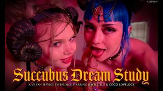 [sexlikereal com / vrfanservice] blue haired girl and brunette, coco lovelock (succubus dream study)