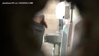 Gay spy hidden cam on straight guys park urinal