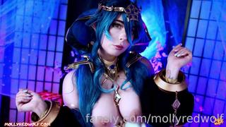 Mollyredwolf genshin impact layla swallows a big cock down her throat🪇<3