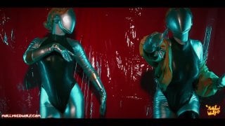 Atomic heart тройничек с близняшками (porno, cosplay, femdom, blowjob, handjob, creampie, atomic heart, twins)