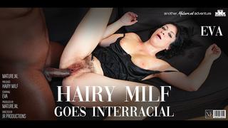 [mature nl] eva e (33) & joachim kessef (37) horny milf eva gets her hairy pussy pounded by a black cock