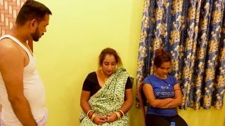 Mom fucked by handsome guy in front of her daughter