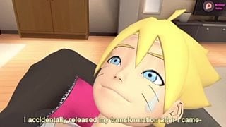 Боруто принял облик юного наруто и трахнул хинату