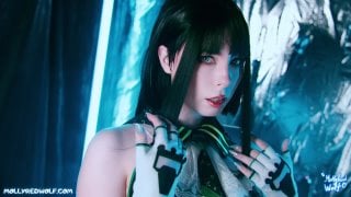 "more👇" stellar blade mollyredwolf glory hole deepthroat tickle spanking cum on face